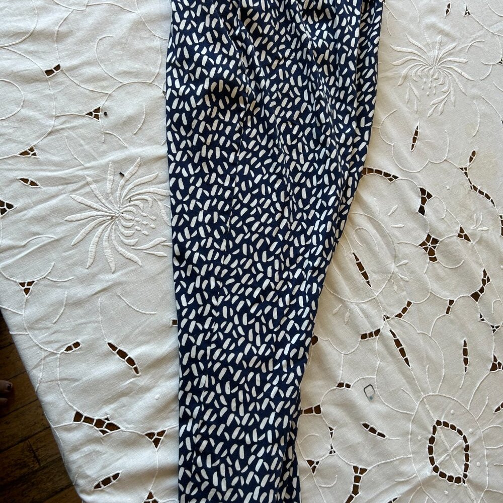 Marina Rinaldi Navy Cotton Poplin Cropped Pants Size 2XL